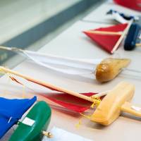 Student boats on display during the style competition